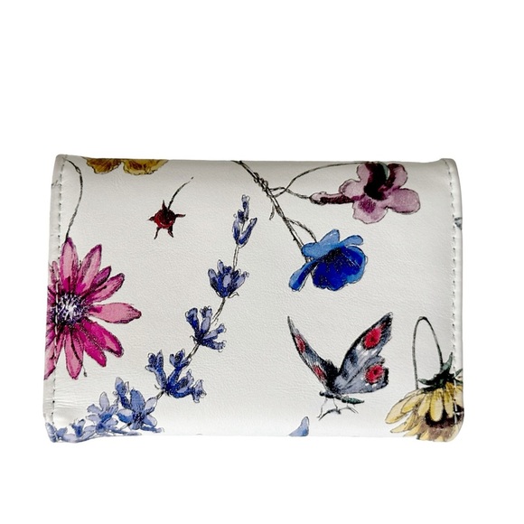 Christian Dior Caro 4 Saisons Hiver Printed White Calfskin Bi-Fold Small Wallet - Picture 3 of 11